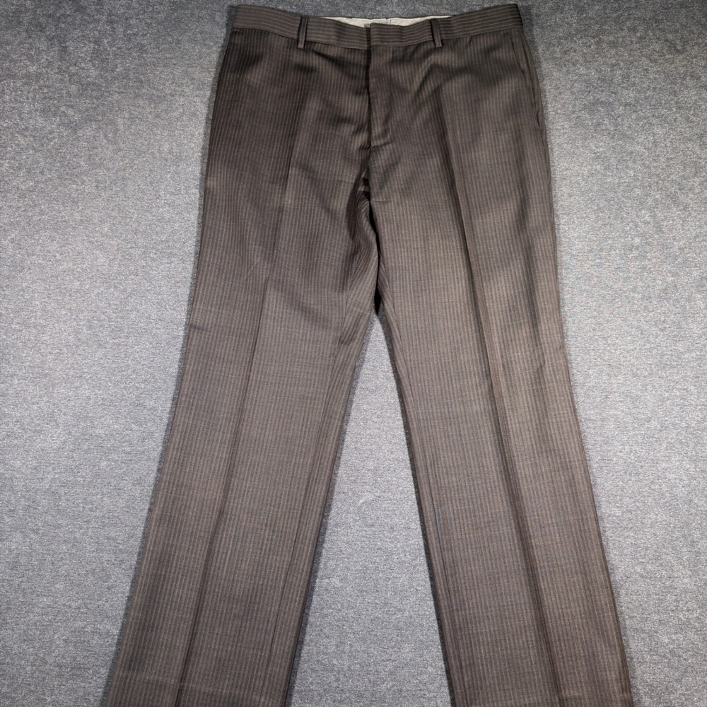 Banana Republic Dress Pants Mens 36x32 Brown Pinstripe Classic Fit Wool Blend
